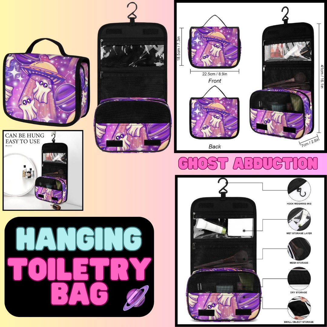 GHOST ABDUCTION - HANGING TOILETRY BAG-PREORDER CLOSING 8/26