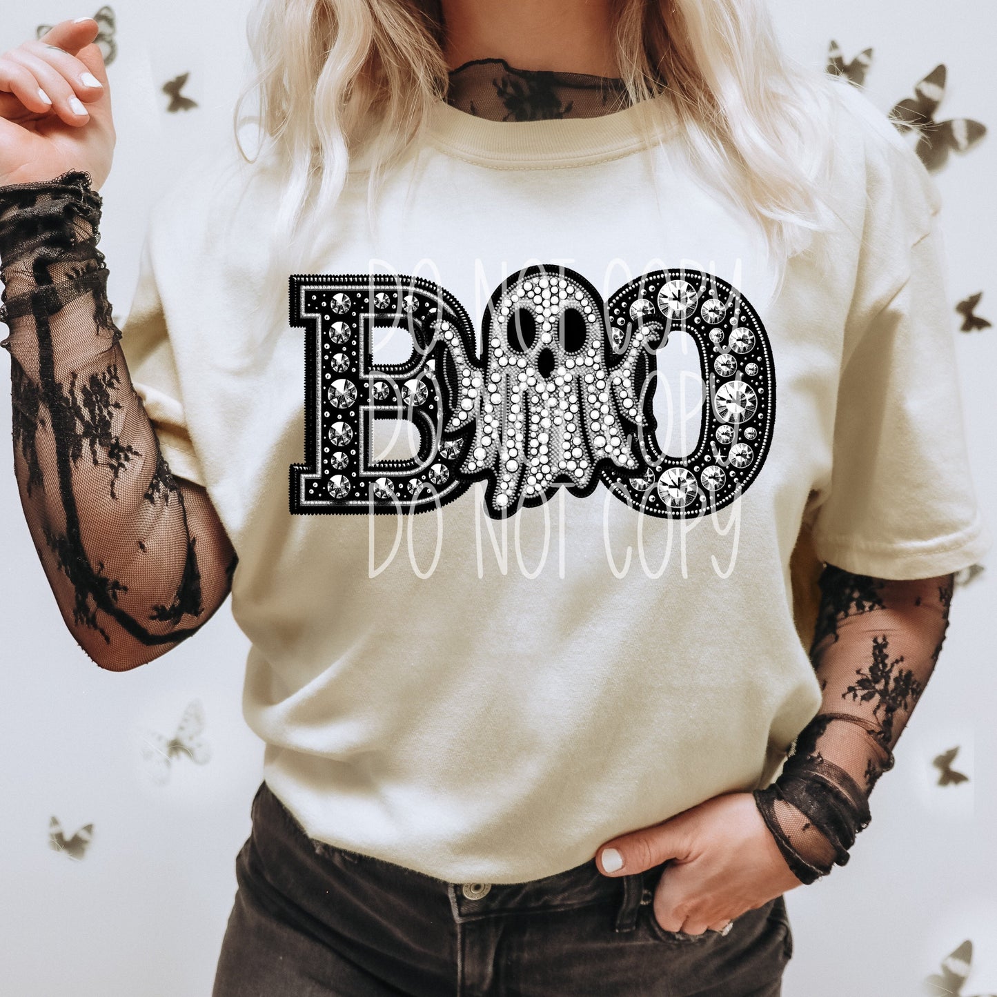 BLING BOO WITH GHOST TEE