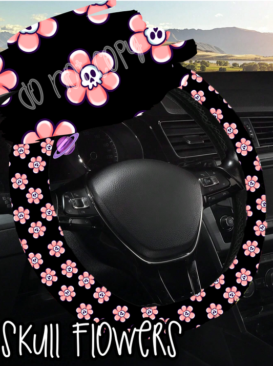 SKULL FLOWERS - STEERING WHEEL COVERS ROUND 5 PREORDER CLOSING 8/22