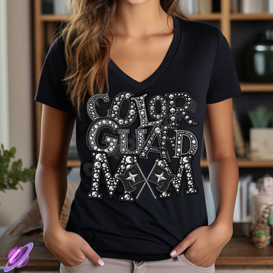 Colorguard Mom V-Neck Tee