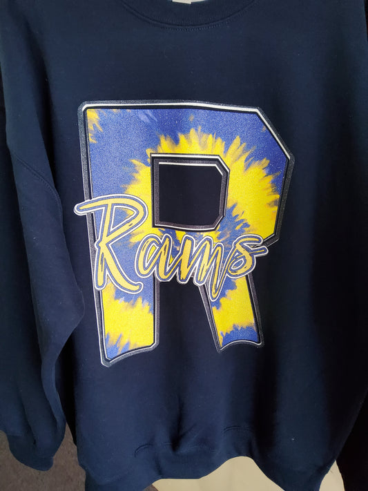 Ringgold Rams Glitter Tie Dye Sweatshirt